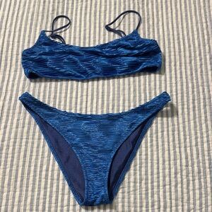 Triangl Swimwear Navy Textured Bikini